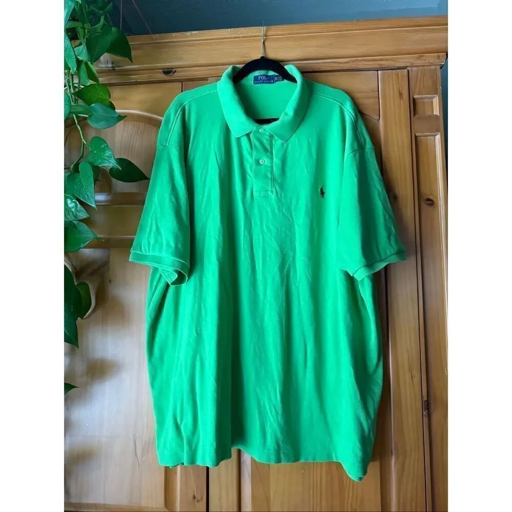 Polo Ralph Lauren Men’s Big & Tall 3XB Classic Fit Polo Shirt – Green – 100% Cot
